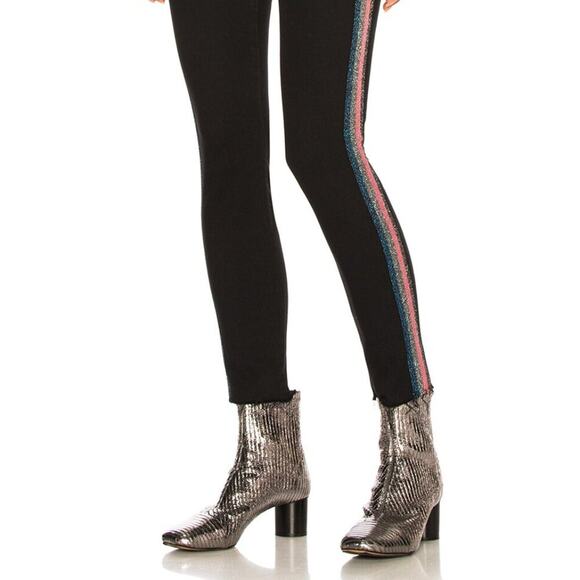 Mother High Waisted Looker Ankle Fray Guilty Glitter Racer 26 - Picture 7 of 16